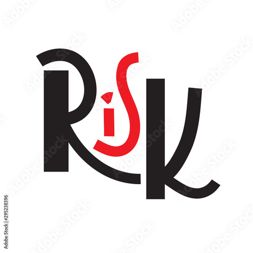 Risk - inspire motivational quote. Hand drawn lettering. Print for inspirational poster, t-shirt, bag, cups, card, flyer, sticker, badge. Phrase for self development, personal growth, social media