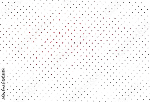 Light Red vector background with signs of alphabet.