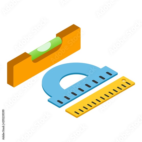 Measuring tool icon. Isometric illustration of measuring tool vector icon for web