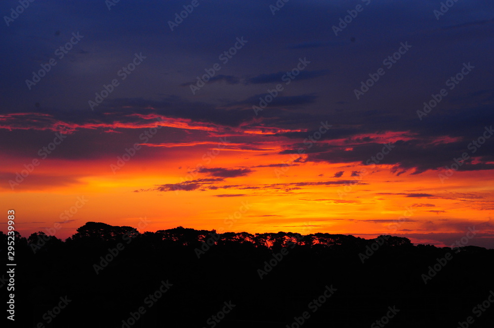 sunset in mountains