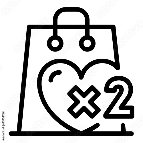 Double bonus purchase icon. Outline double bonus purchase vector icon for web design isolated on white background