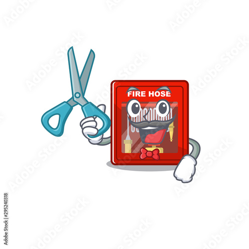 Barber fire hose cabinet on the mascot