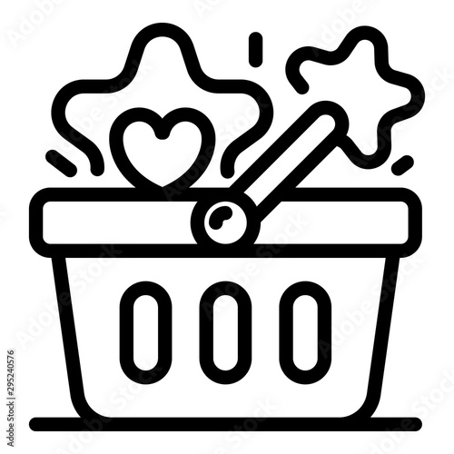 Bonus market basket icon. Outline bonus market basket vector icon for web design isolated on white background