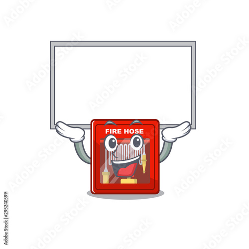 Up board fire hose cabinet on the mascot