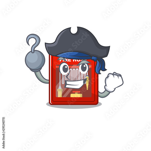 Pirate fire hose cabinet on the mascot