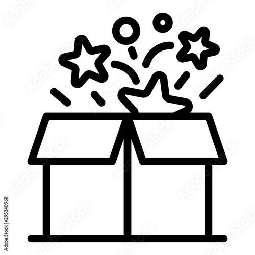 Open award box icon. Outline open award box vector icon for web design isolated on white background