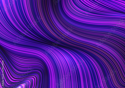 Fashion blue poster thin lines locks luxury design. Liquid wave shiny lines hair fashion background. Beautiful flowing drape textiles thin threads hair illustration vogue blue threads drape banner set