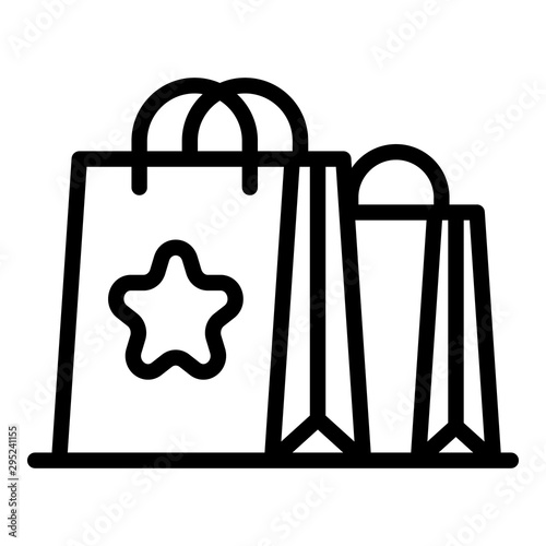 Bonus shop bag icon. Outline bonus shop bag vector icon for web design isolated on white background