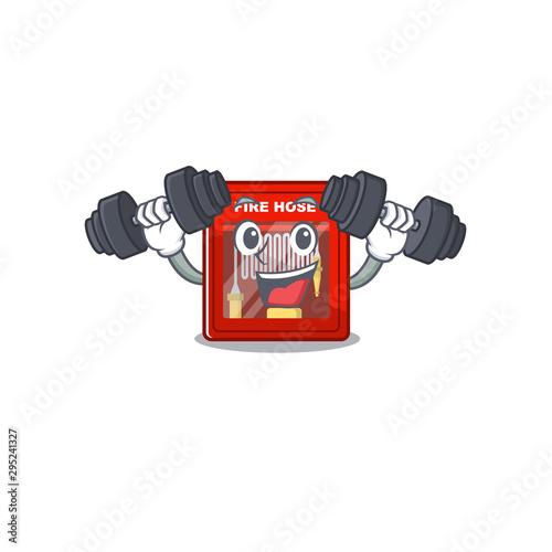 Fitness fire hose cabinet on the mascot