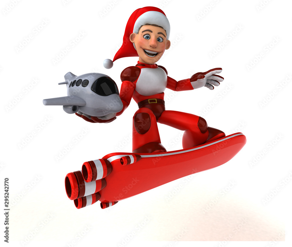 Naklejka premium Fun Super Santa Claus - 3D Illustration