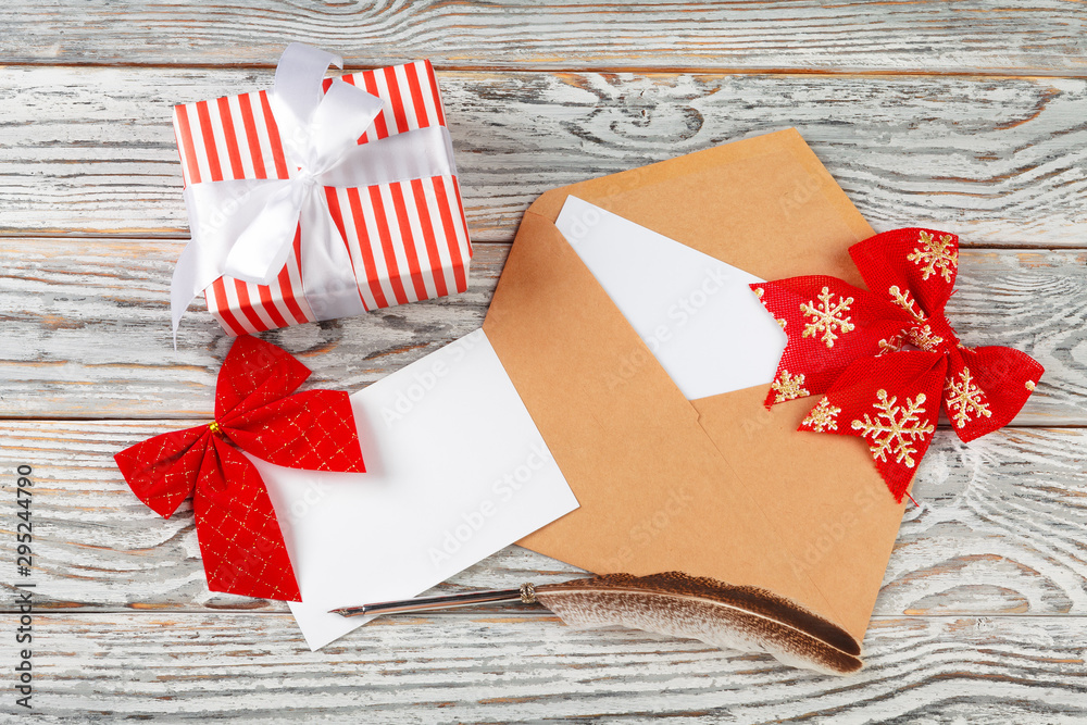 Fototapeta premium To do list for new year, christmas concept writing on wooden background
