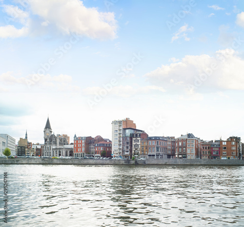 Quay on river Meuse and old Grand-Poste in Liege