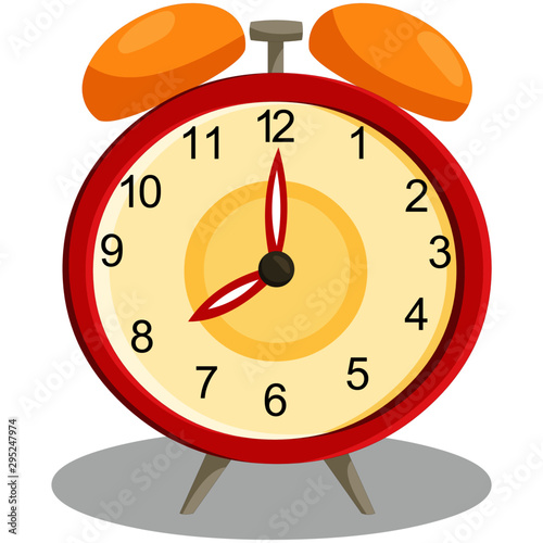 Round Table Alarm Clock - Cartoon Vector Image