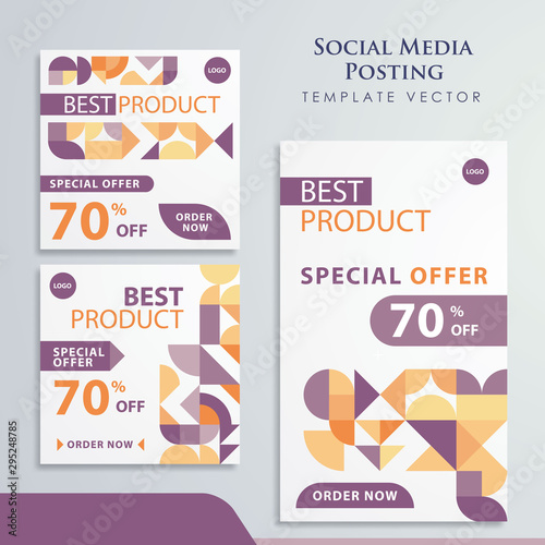 Editable simple retro post social media template
