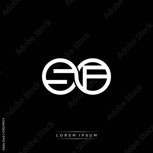 SF initial letter linked circle capital monogram logo modern template silver color version