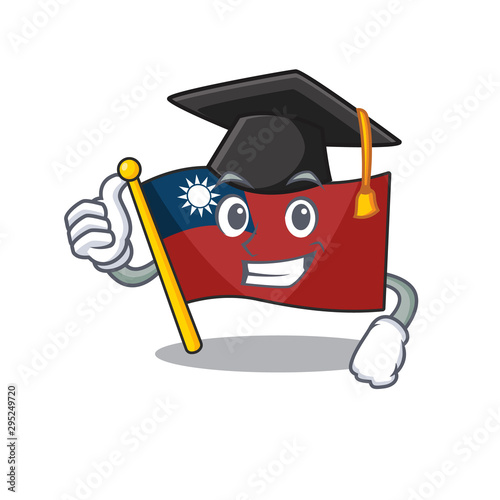 Graduation flag taiwan hoisted in character pole