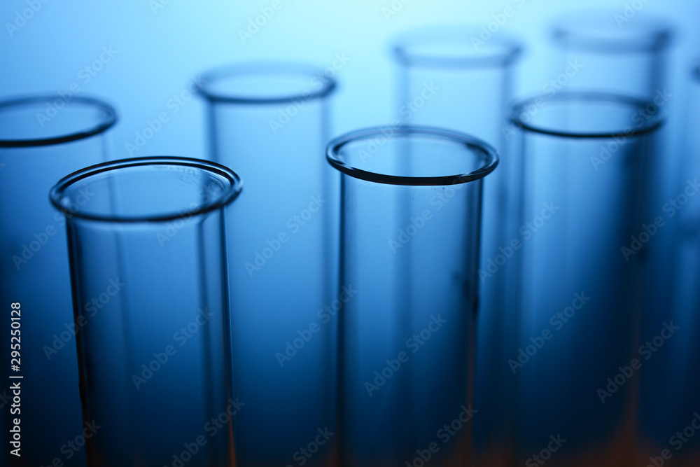 Test tubes in a laboratory for scientific tests and medical examinations Test tubes in a laboratory for scientific tests and medical examinations