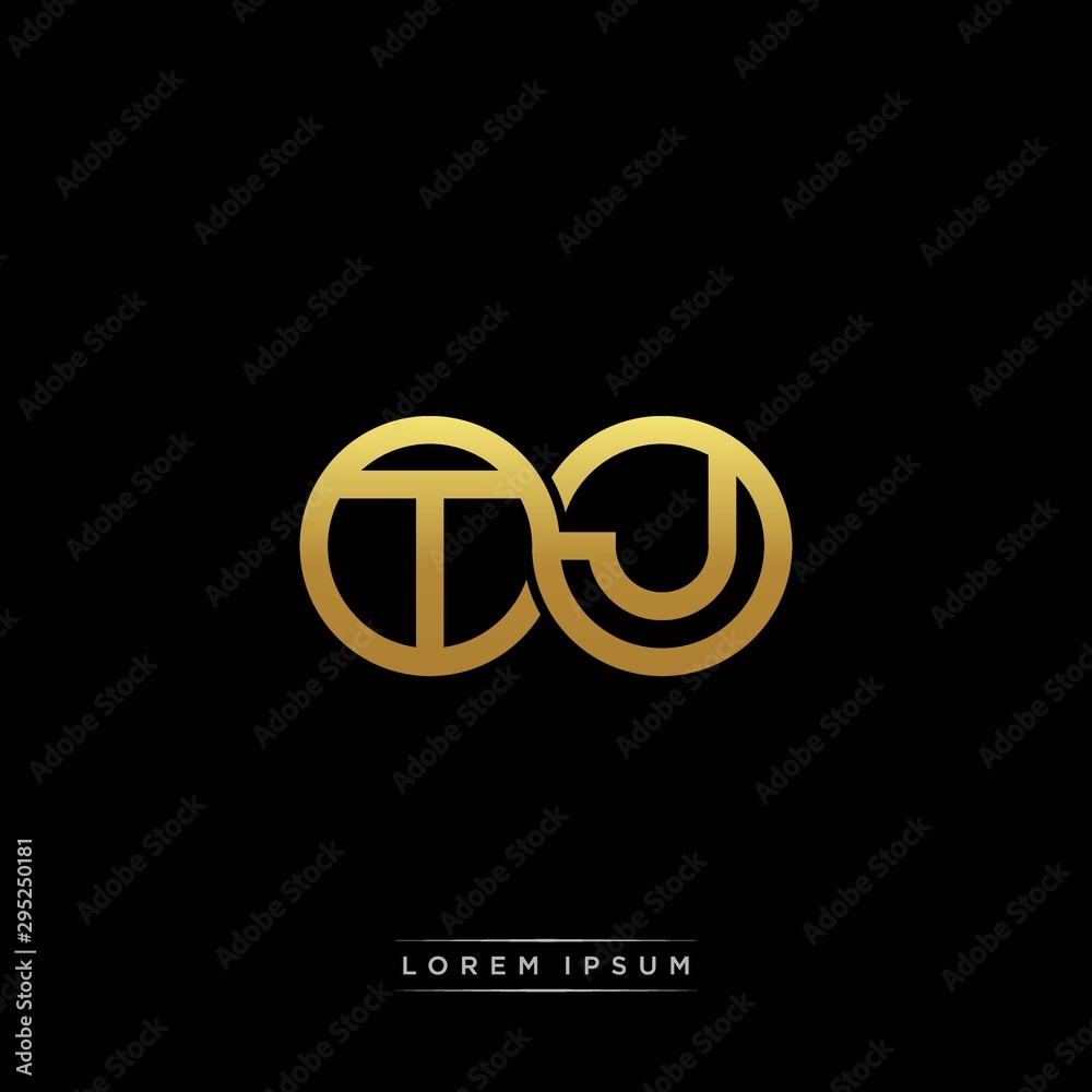 TJ initial letter linked circle capital monogram logo modern template ...