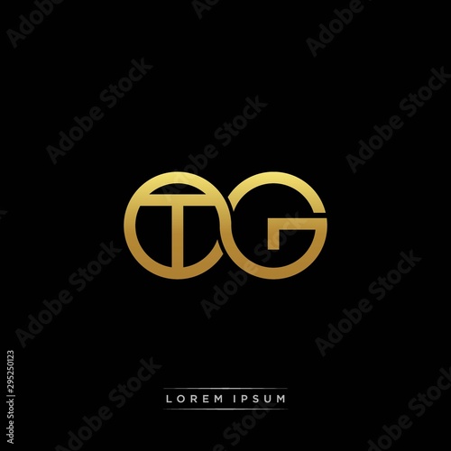 TG initial letter linked circle capital monogram logo modern template silver color version