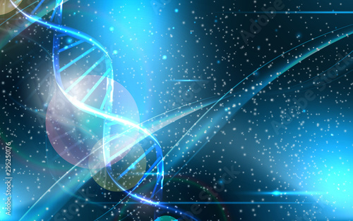 Abstract background with dnk spiral for information and medicine template. Ve...