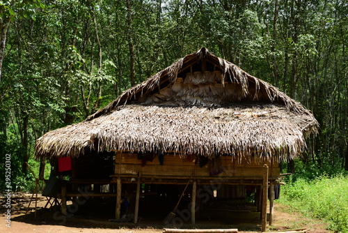 The home of the villagers in the community of a minority group known as the Karen in Thailand.