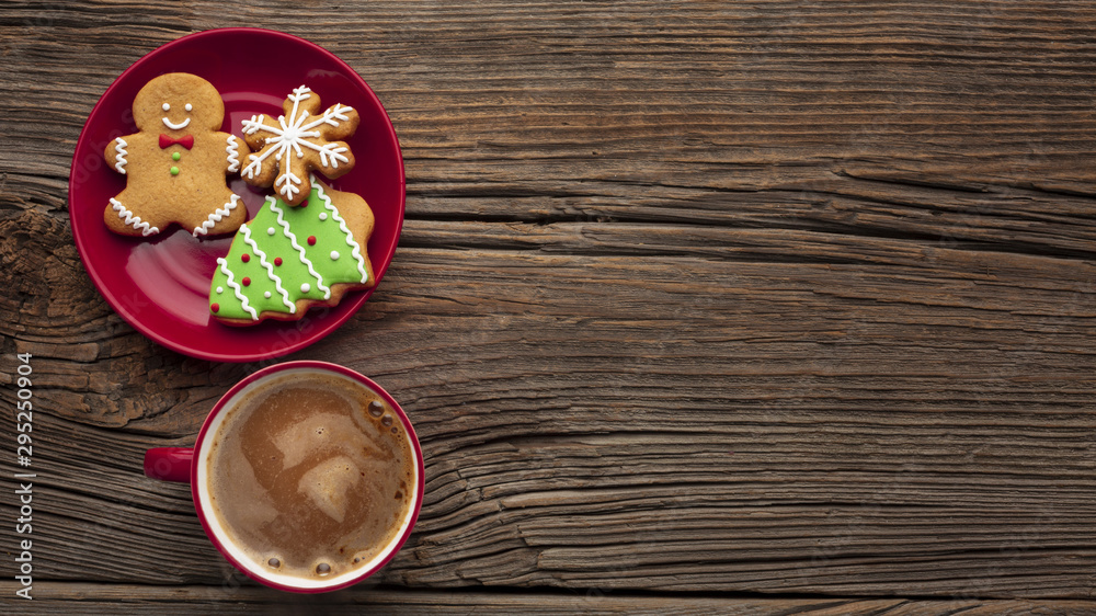Top view christmas concept with copy space Top view christmas concept with copy space
