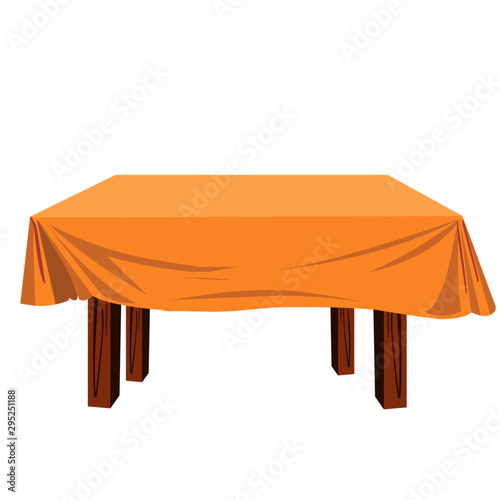 Teapoy with Light Brown Cloth - Cartoon Vector Image photo