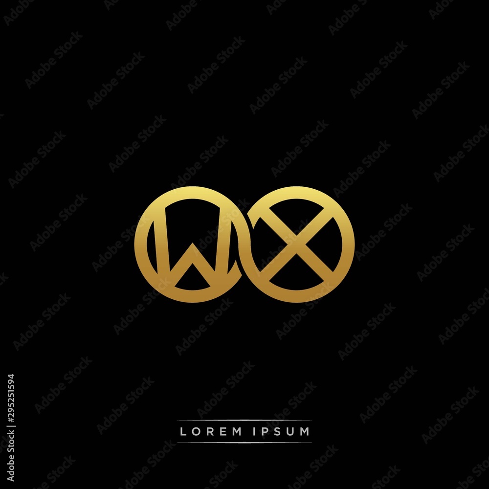 WX initial letter linked circle capital monogram logo modern template silver color version WX initial letter linked circle capital monogram logo modern template silver color version