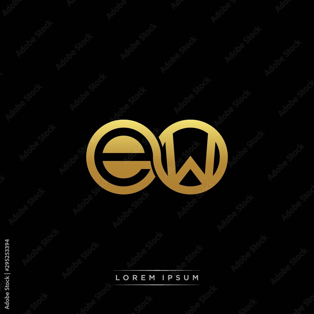 EW initial letter linked circle capital monogram logo modern template silver color version EW initial letter linked circle capital monogram logo modern template silver color version
