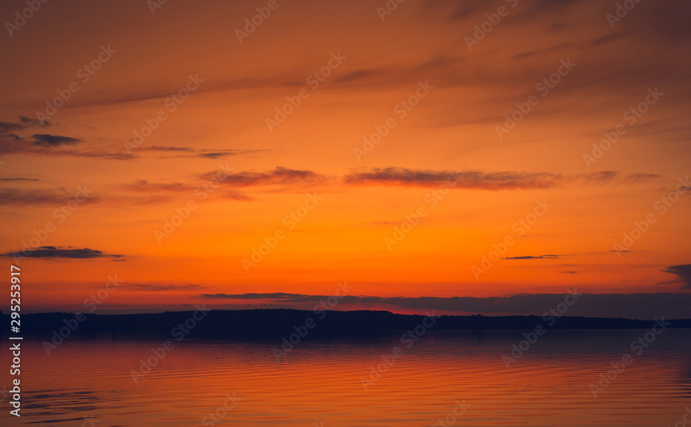 Beautiful sunsetat the lake