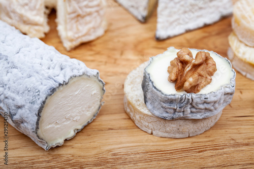 french goat's milk cheeses called Saint-Vincent and cabecou photo