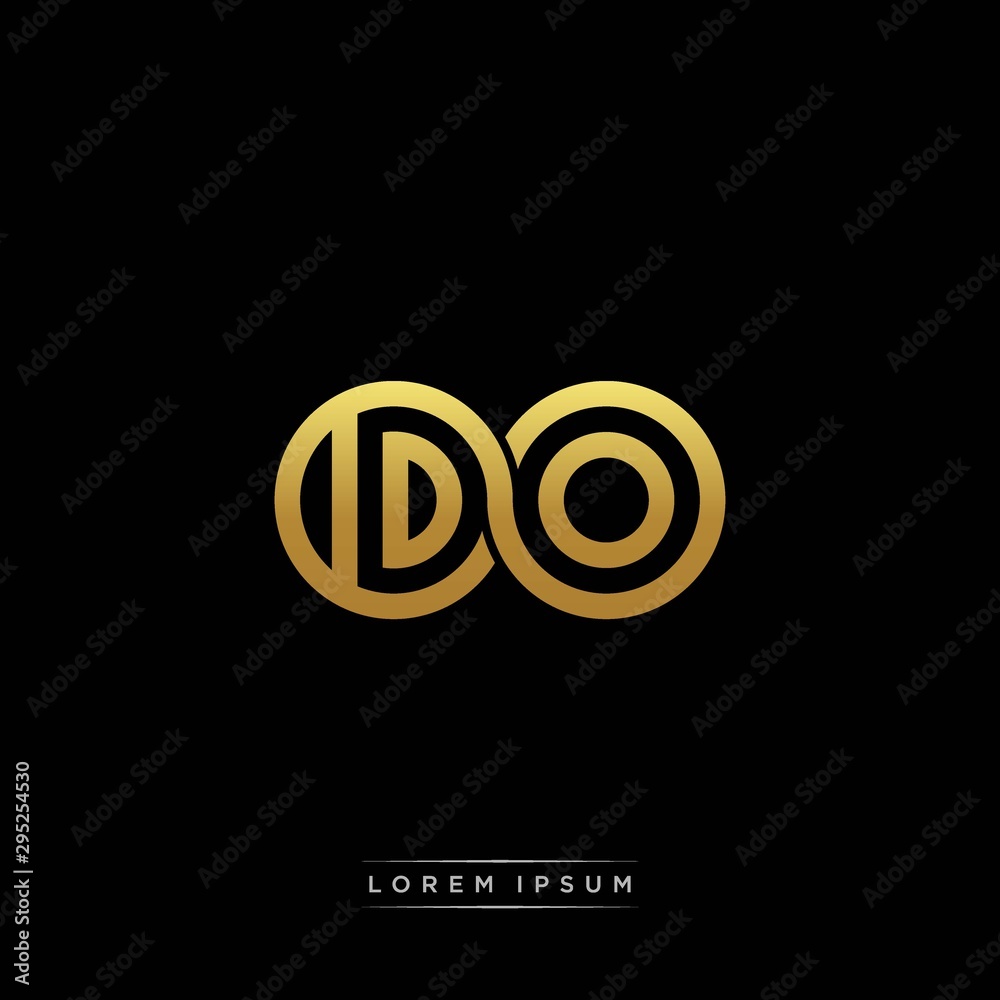 DO initial letter linked circle capital monogram logo modern template silver color version DO initial letter linked circle capital monogram logo modern template silver color version
