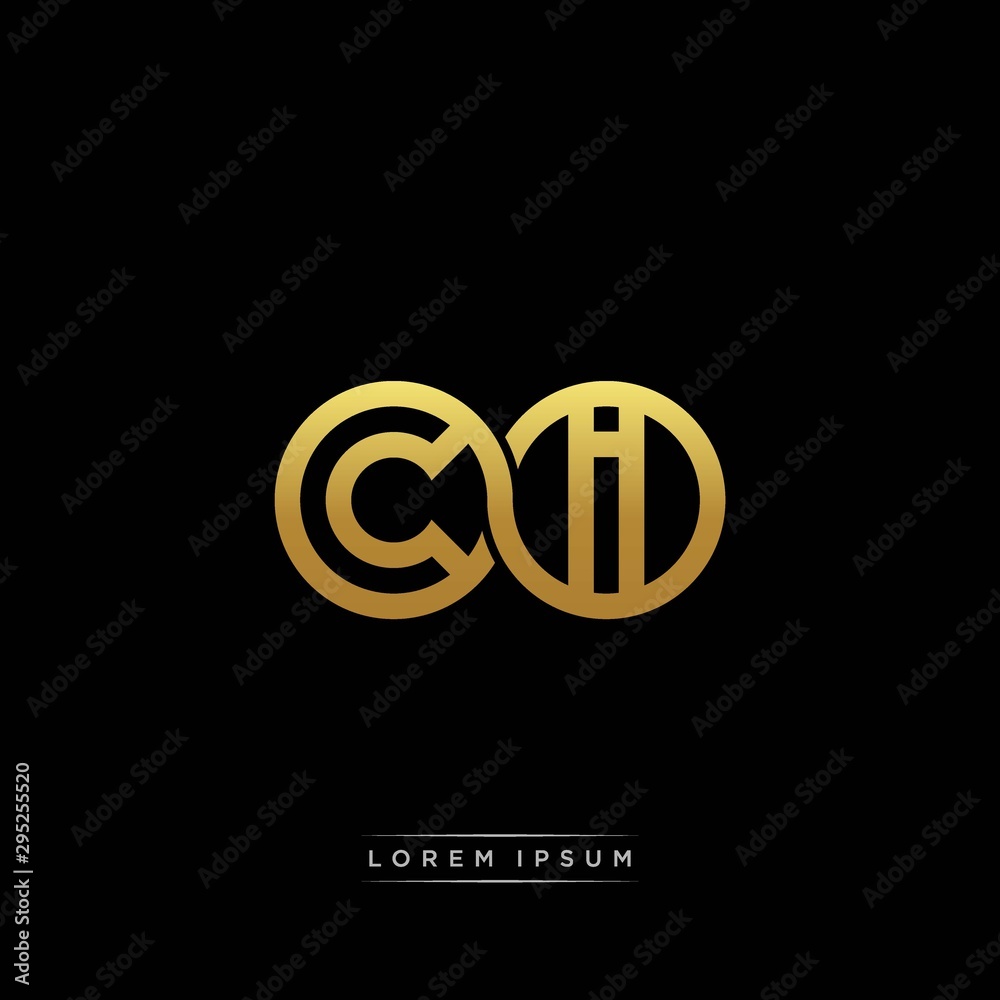 CI initial letter linked circle capital monogram logo modern template silver color version CI initial letter linked circle capital monogram logo modern template silver color version