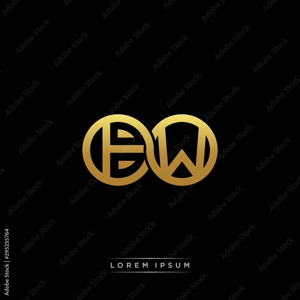 BW initial letter linked circle capital monogram logo modern template silver color version BW initial letter linked circle capital monogram logo modern template silver color version