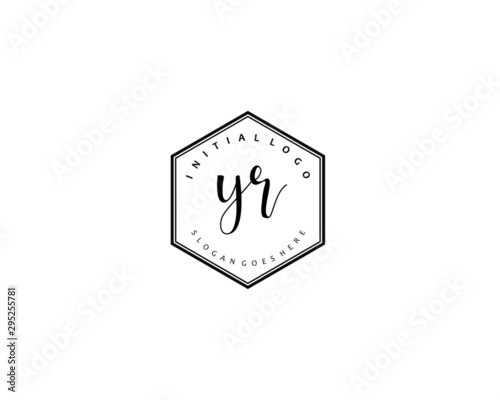 YR Initial handwriting logo vector