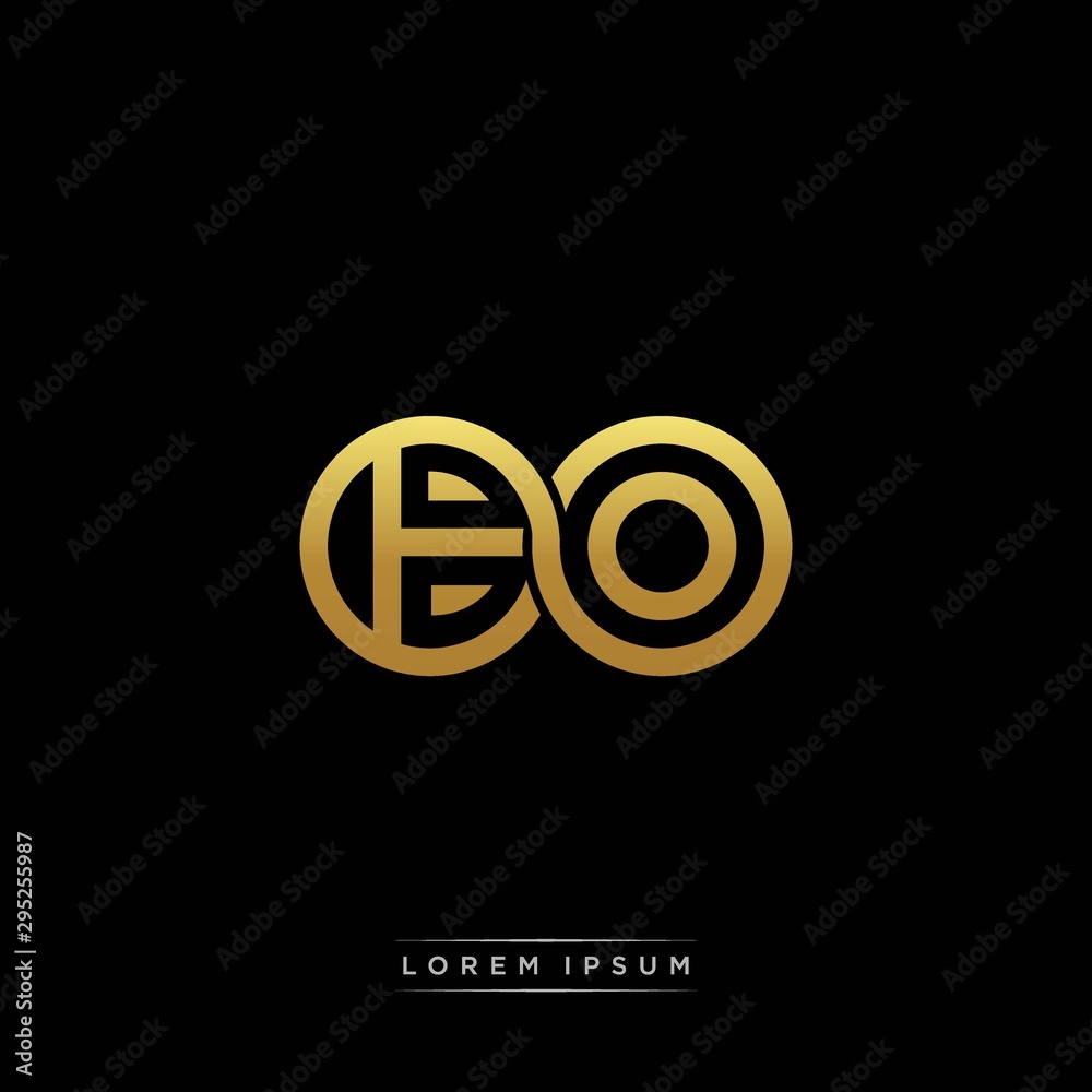BO initial letter linked circle capital monogram logo modern template silver color version BO initial letter linked circle capital monogram logo modern template silver color version