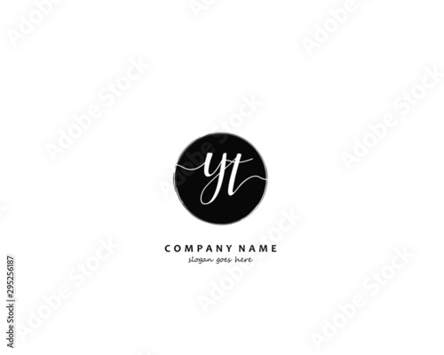 YT Initial handwriting logo vector