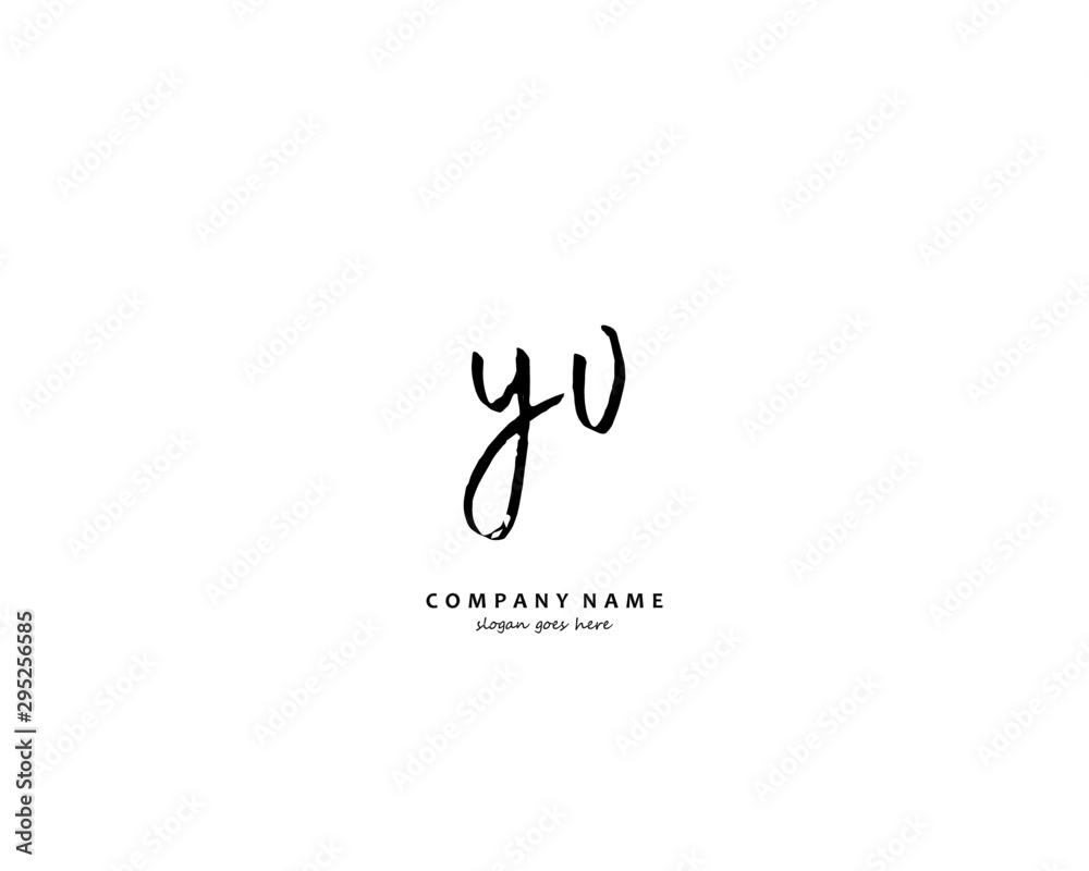 YV Initial handwriting logo vector YV Initial handwriting logo vector