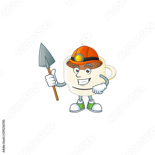 Miner cup coffee the character with mascot