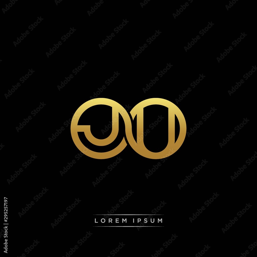JU initial letter linked circle capital monogram logo modern template silver color version JU initial letter linked circle capital monogram logo modern template silver color version