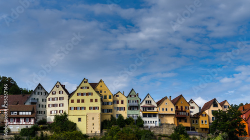 Germany, Colorful houses of old town of black forest village horb am neckar