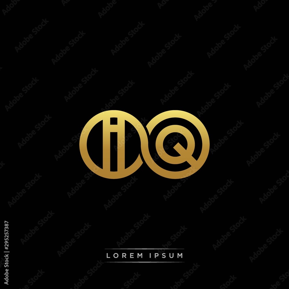 IQ initial letter linked circle capital monogram logo modern template silver color version IQ initial letter linked circle capital monogram logo modern template silver color version