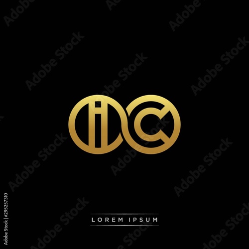 Bilde på lerret IC initial letter linked circle capital monogram logo modern template silver col