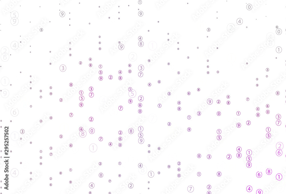Light Pink vector pattern with Digit symbols. Light Pink vector pattern with Digit symbols.