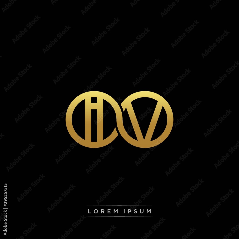 IV initial letter linked circle capital monogram logo modern template silver color version IV initial letter linked circle capital monogram logo modern template silver color version