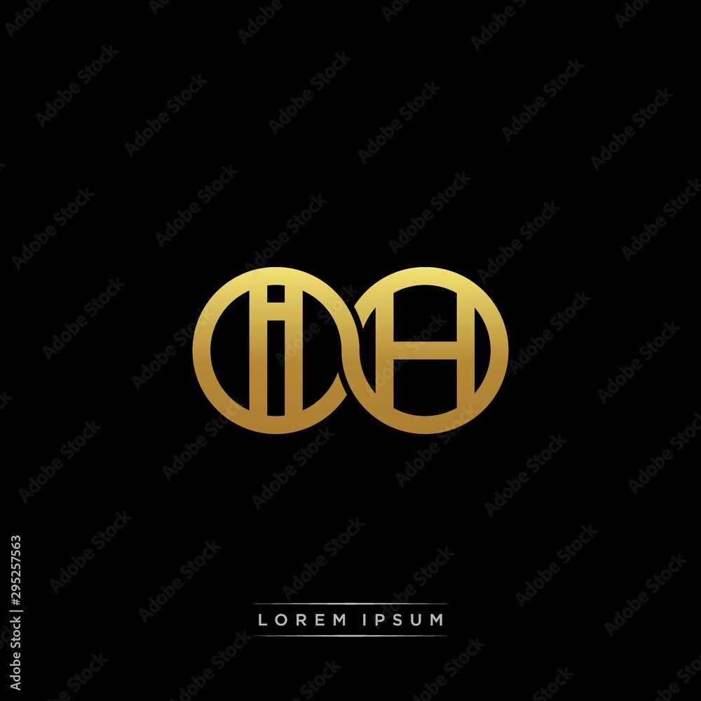 IH initial letter linked circle capital monogram logo modern template ...