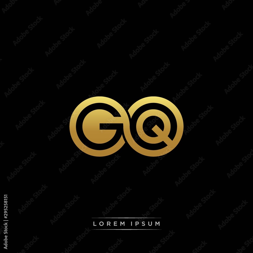 GQ initial letter linked circle capital monogram logo modern template silver color version GQ initial letter linked circle capital monogram logo modern template silver color version
