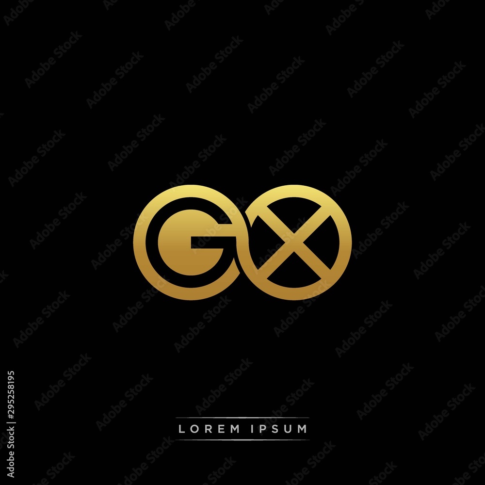GX initial letter linked circle capital monogram logo modern template silver color version GX initial letter linked circle capital monogram logo modern template silver color version