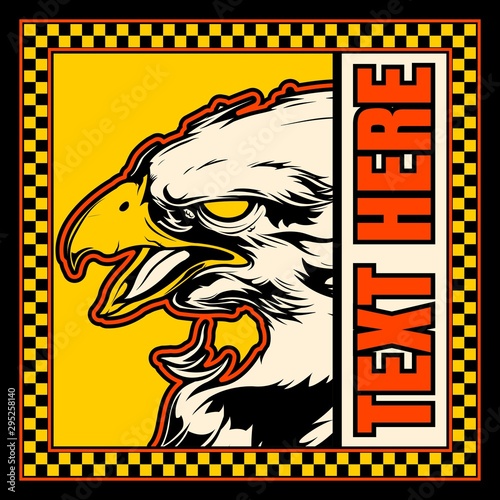 Graphic Head Of A Bald Eagle Mascot Vector Illustration
