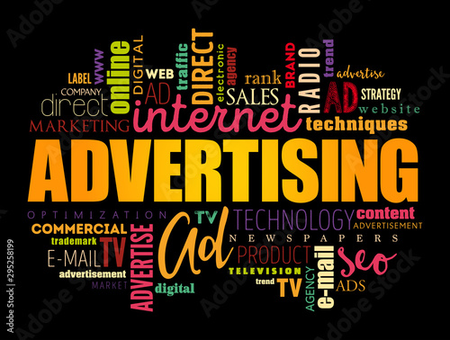 ADVERTISING word cloud, creative business concept background